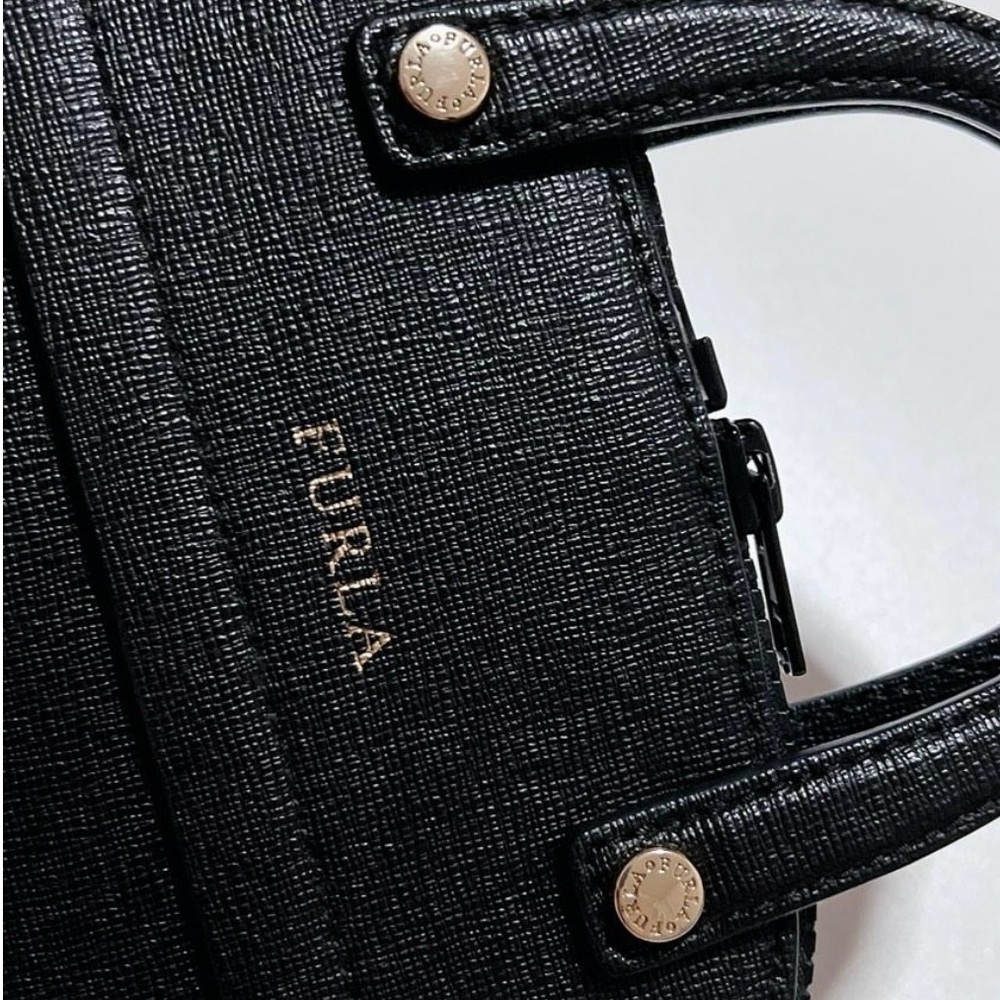 FURLA Black Foladable Shopper Tote - Rare - Picture 6 of 16